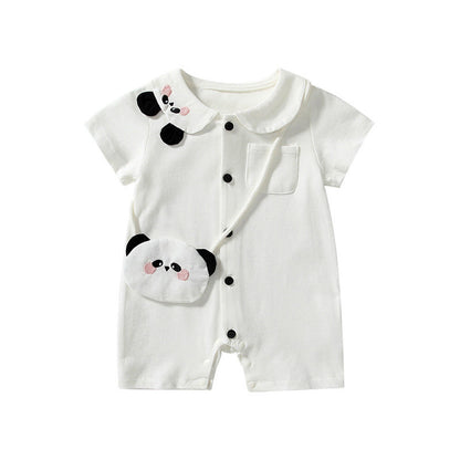 MyKids-USA® Baby Unisex Short Sleeves Cute Panda Pattern Rompers