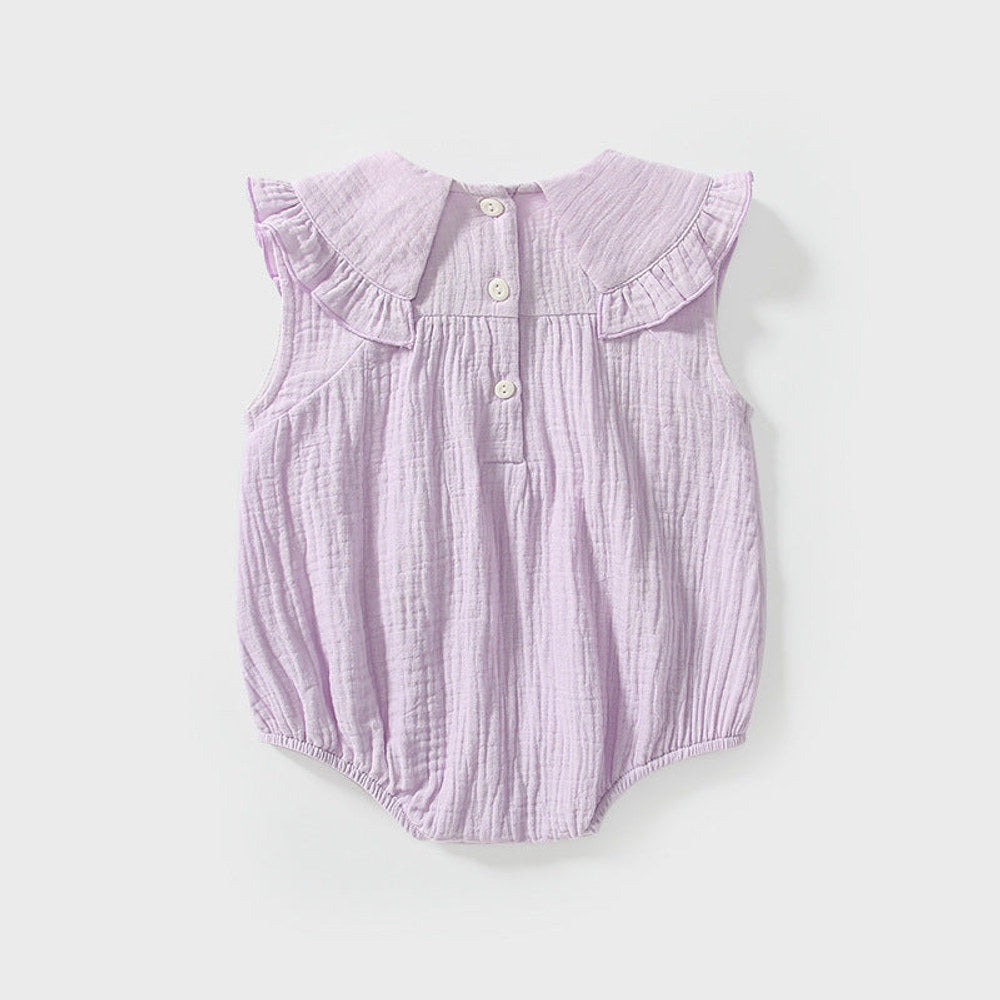 MyKids-USA® Sleeveless Flowers Pattern Collar Purple bodysuit for Stylish Girls