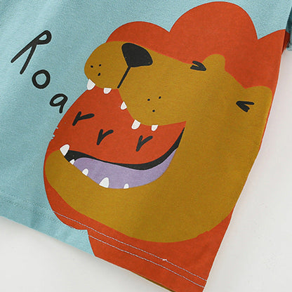 MyKids-USA® Baby Kids Lion Cartoon Pattern T-shirt and Shorts Clothing Set for Boys