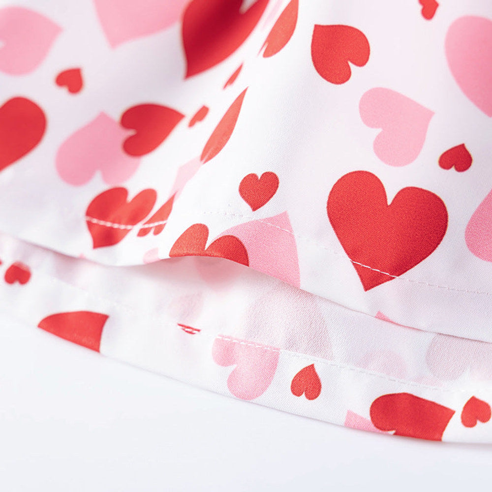 MyKids-USA® Heart Pattern Fly Sleeves Dress for Stylish Girls