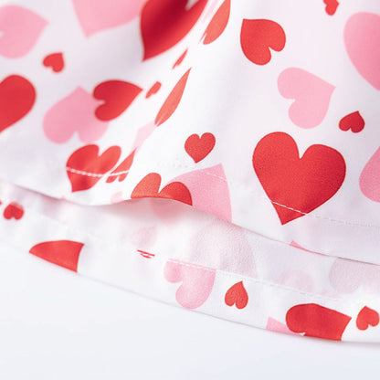 MyKids-USA® Heart Pattern Fly Sleeves Dress for Stylish Girls