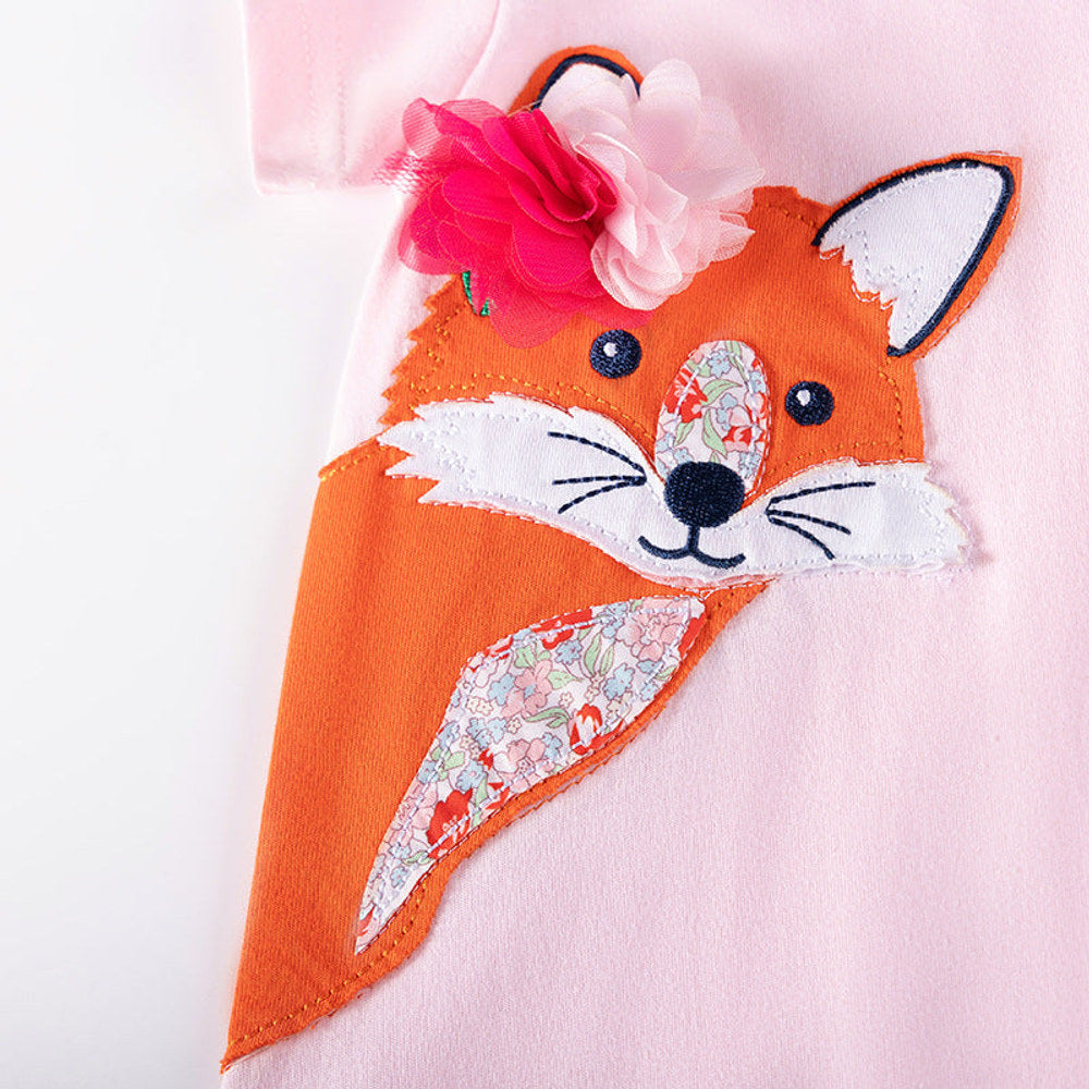 MyKids-USA® Animals Cartoon Pattern Short Sleeves Dress for Stylish Girls