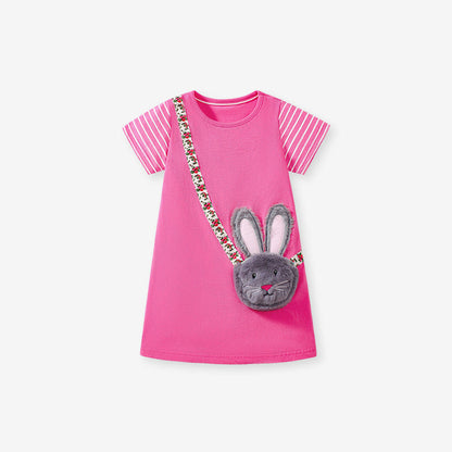 MyKids-USA® Animals Cartoon Pattern Short Sleeves Dress for Stylish Girls