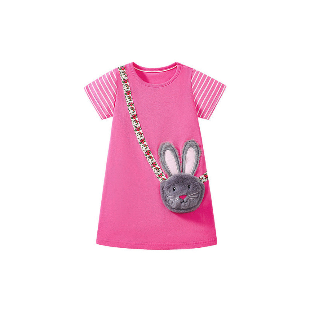 MyKids-USA® Animals Cartoon Pattern Short Sleeves Dress for Stylish Girls