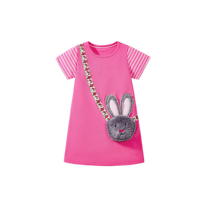 MyKids-USA® Animals Cartoon Pattern Short Sleeves Dress for Stylish Girls