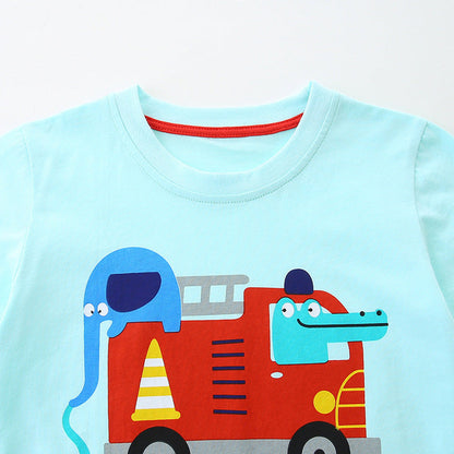 MyKids-USA® Boys’ Animals Cartoon Pattern T-shirt in European and American Style