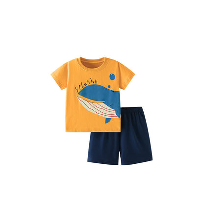 MyKids-USA® Baby Kids Fish Pattern T-shirt and Shorts Clothing Set for Boys