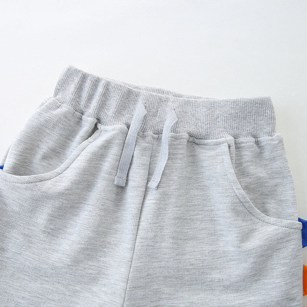 MyKids-USA® Kids Boys Cotton Casual Style Color Patchwork Shorts