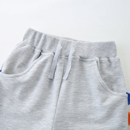 MyKids-USA® Kids Boys Cotton Casual Style Color Patchwork Shorts