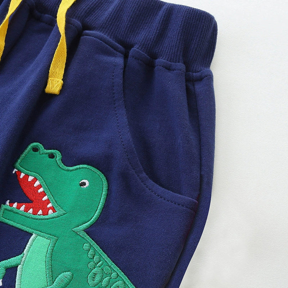 MyKids-USA® Kids Boys Cotton Casual Style Cartoon Dinosaur and Letters Pattern Shorts