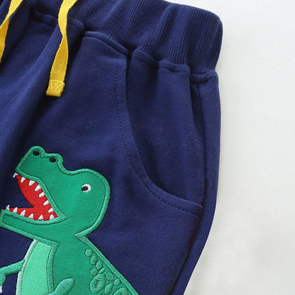 MyKids-USA® Kids Boys Cotton Casual Style Cartoon Dinosaur and Letters Pattern Shorts