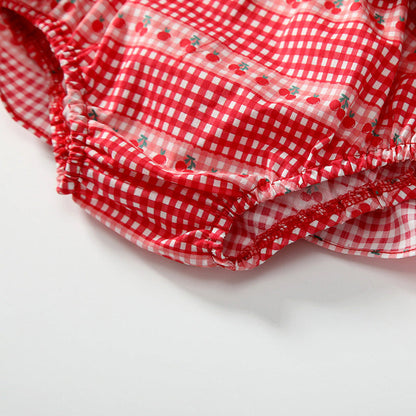 MyKids-USA® Kids Girls Fruits Pattern Casual Plaid Skirt