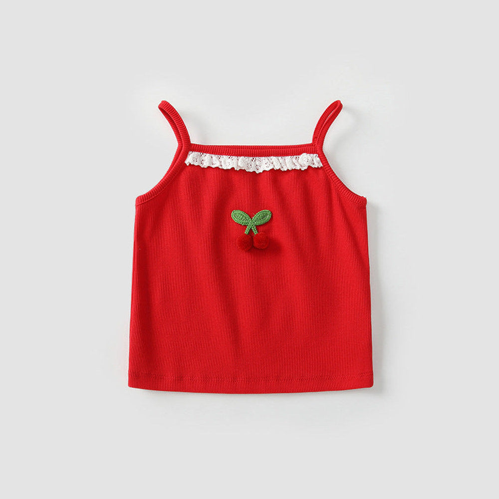 MyKids-USA® Baby Girls Sleeveless Casual Cherry Pattern Knitted Vest