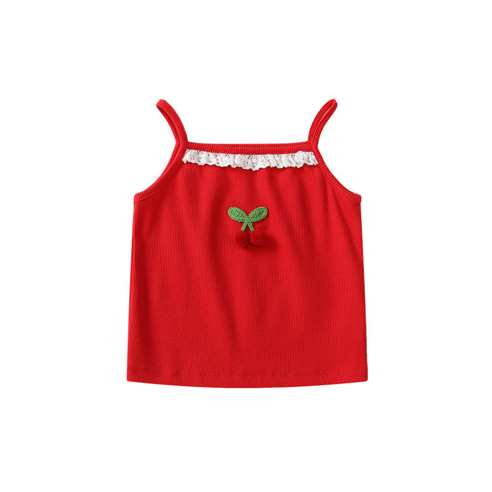 MyKids-USA® Baby Girls Sleeveless Casual Cherry Pattern Knitted Vest
