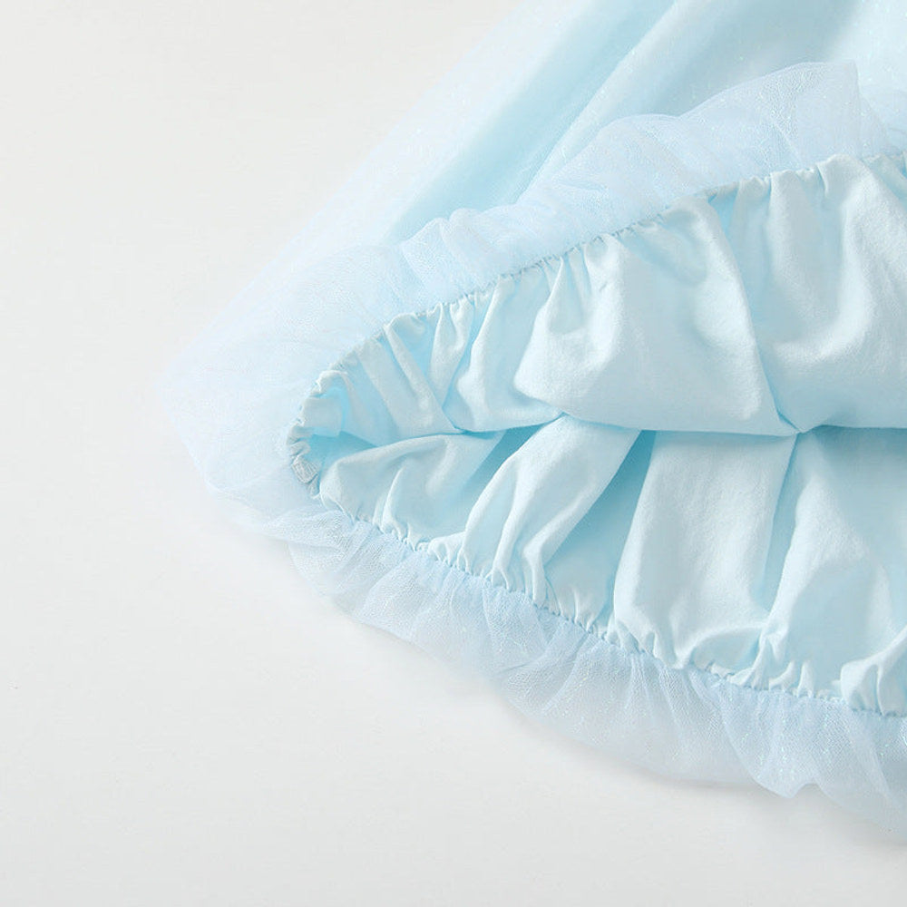 MyKids-USA® Kids Girls Cute Blue Sleeveless Tulle Dress