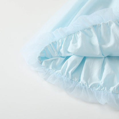 MyKids-USA® Kids Girls Cute Blue Sleeveless Tulle Dress