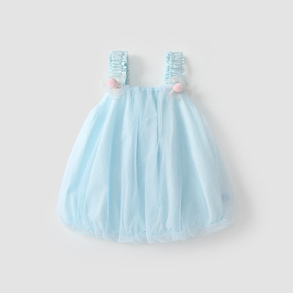 MyKids-USA® Kids Girls Cute Blue Sleeveless Tulle Dress
