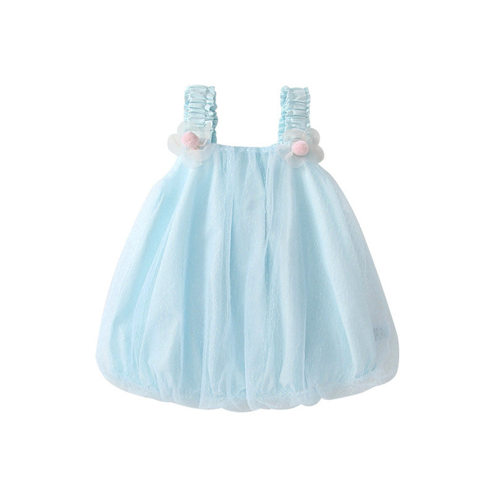 MyKids-USA® Kids Girls Cute Blue Sleeveless Tulle Dress