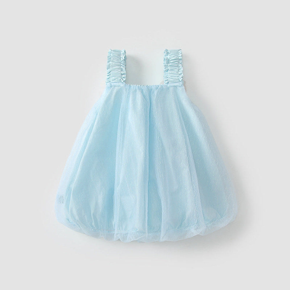 MyKids-USA® Kids Girls Cute Blue Sleeveless Tulle Dress