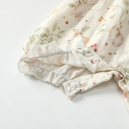 MyKids-USA® Sleeveless Floral Pattern Strap Rompers with Hat for Stylish Girls