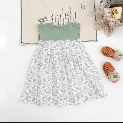 MyKids-USA® Baby Kids Girls Sleeveless Flowers and Animals Pattern Embroidered Dress