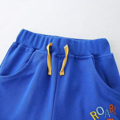 MyKids-USA® Kids Boys Cotton Casual Style Cartoon Lion and Letters Pattern Shorts