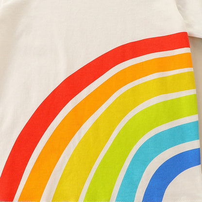 MyKids-USA® Boys’ Colorful Rainbow Pattern T-shirt in European and American Style