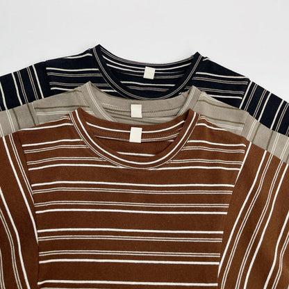 MyKids-USA® Kids Unisex Comfortable Short Sleeves Striped Pattern Top Casual T-shirt
