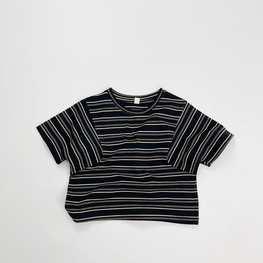 MyKids-USA® Kids Unisex Comfortable Short Sleeves Striped Pattern Top Casual T-shirt