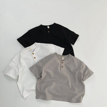 MyKids-USA® Kids Unisex Minimalist and Versatile Short Sleeves V Neck Children’s Polo Shirt