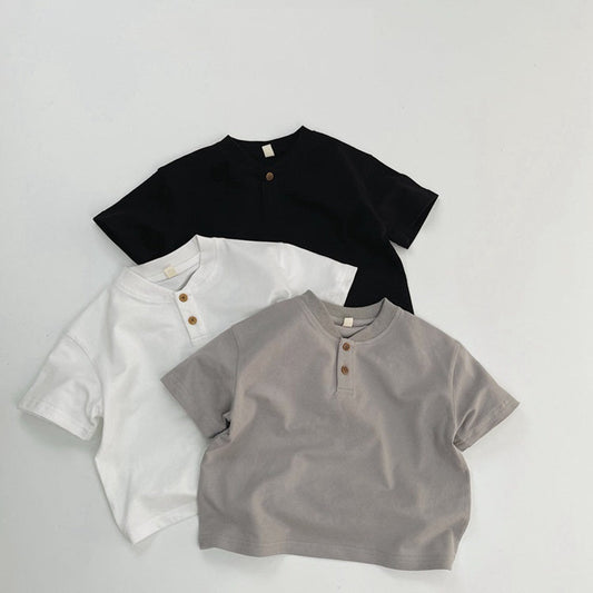 MyKids-USA® Kids Unisex Minimalist and Versatile Short Sleeves V Neck Children’s Polo Shirt
