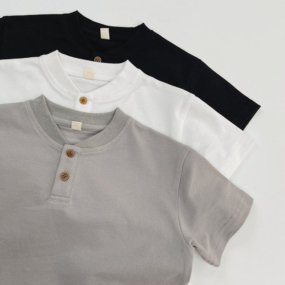 MyKids-USA® Kids Unisex Minimalist and Versatile Short Sleeves V Neck Children’s Polo Shirt
