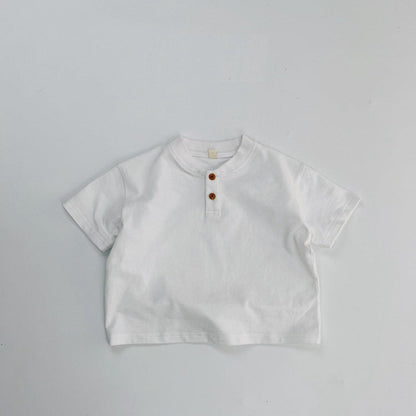 MyKids-USA® Kids Unisex Minimalist and Versatile Short Sleeves V Neck Children’s Polo Shirt