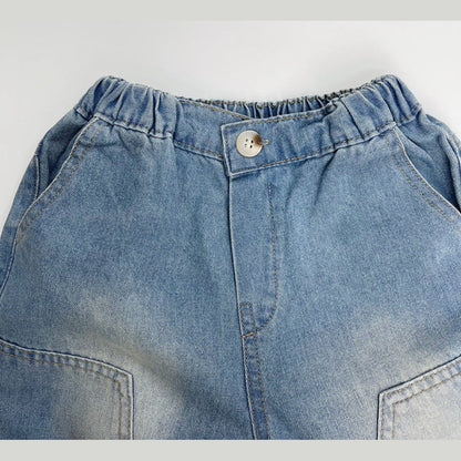 MyKids-USA® Unisex Street Fashion Cool and Casual Washed Denim Shorts