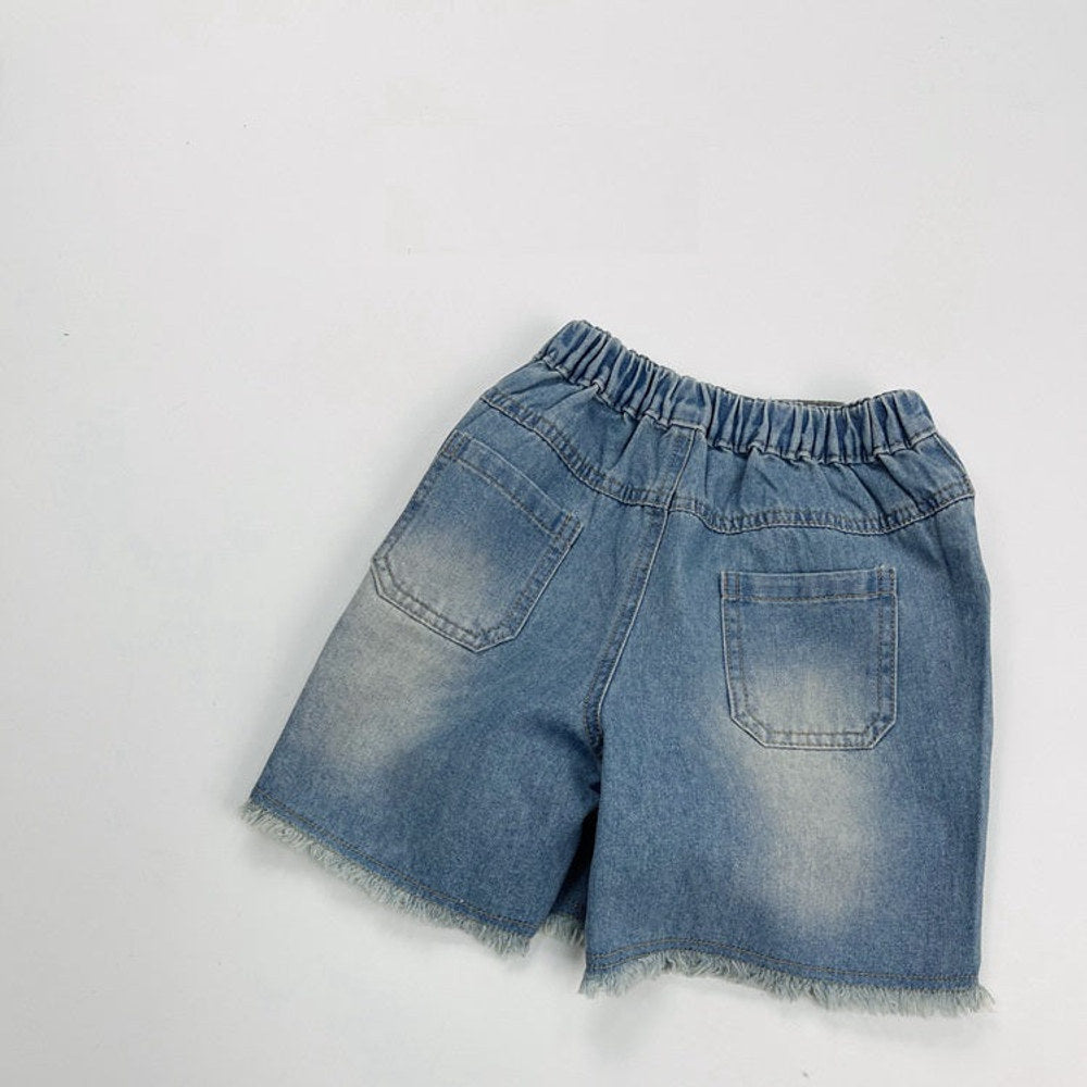 MyKids-USA® Unisex Street Fashion Cool and Casual Washed Denim Shorts