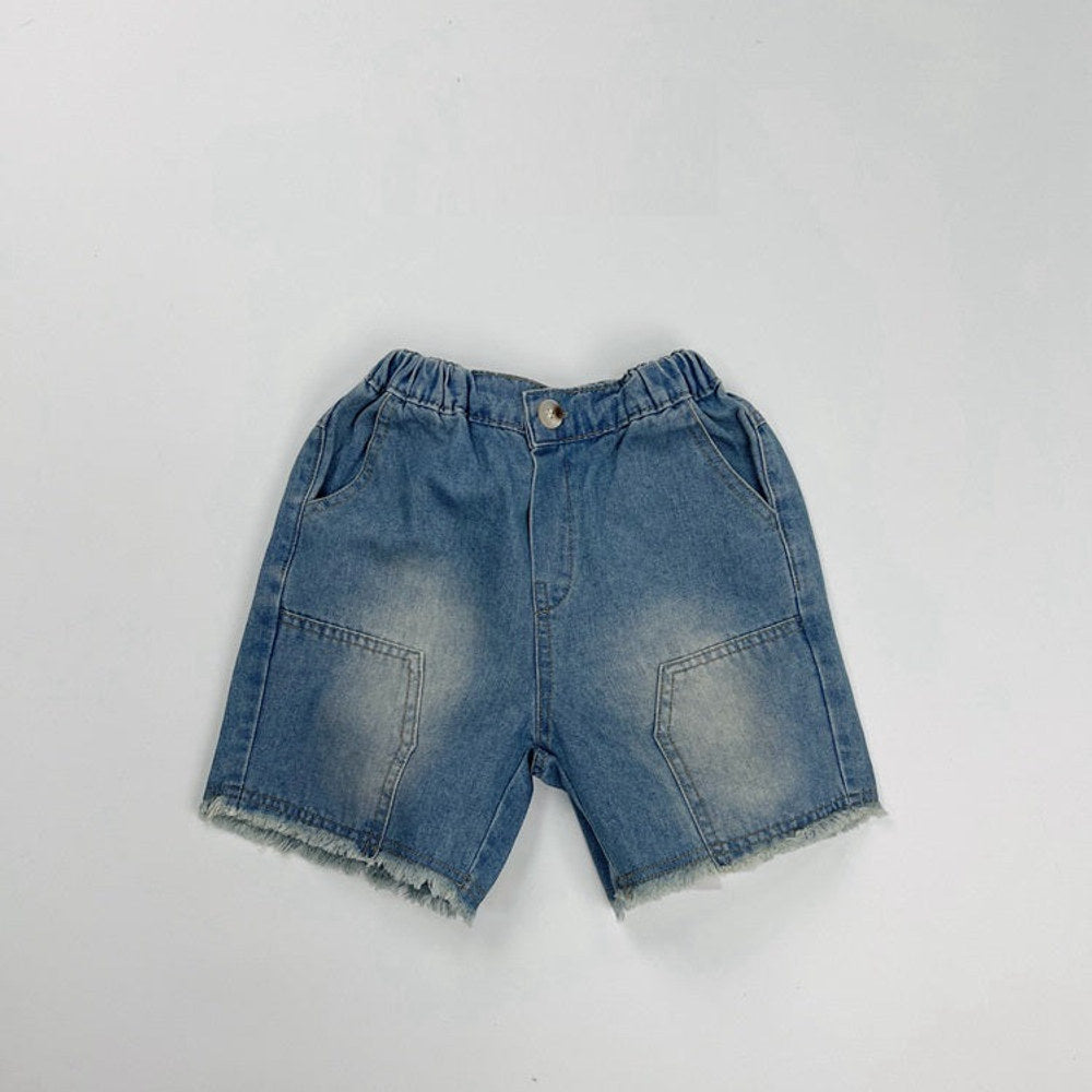 MyKids-USA® Unisex Street Fashion Cool and Casual Washed Denim Shorts