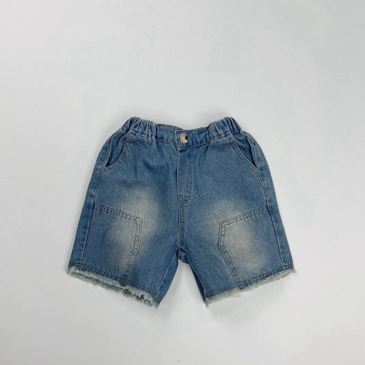 MyKids-USA® Unisex Street Fashion Cool and Casual Washed Denim Shorts