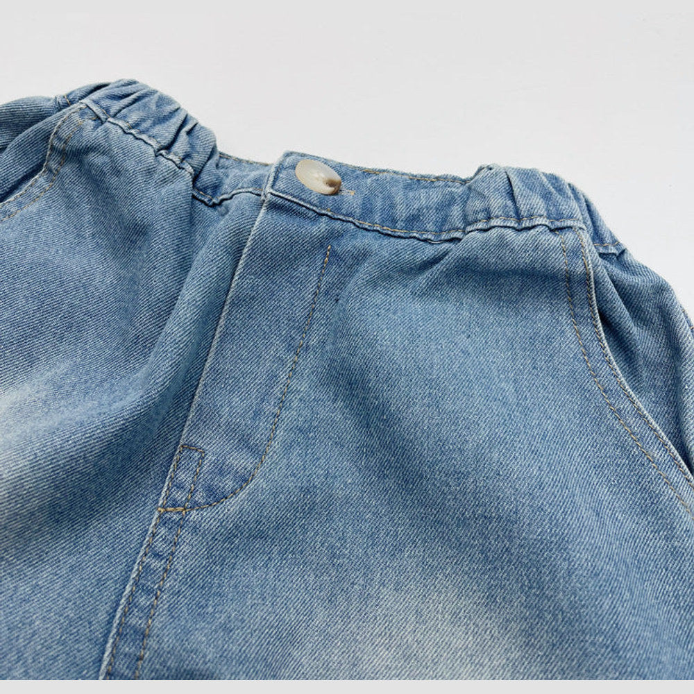 MyKids-USA® Unisex Street Fashion Cool and Casual Washed Denim Shorts
