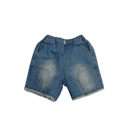 MyKids-USA® Unisex Street Fashion Cool and Casual Washed Denim Shorts
