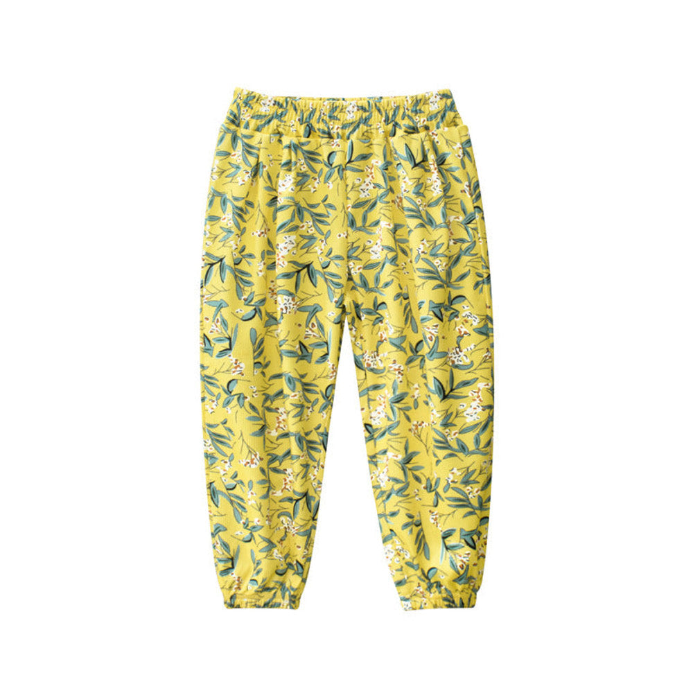 MyKids-USA® Children’s Girls’ Floral Pattern Thin Breathable Pants – Casual Kids Trousers