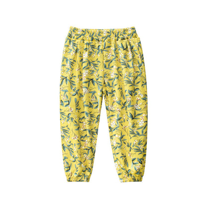 MyKids-USA® Children’s Girls’ Floral Pattern Thin Breathable Pants – Casual Kids Trousers