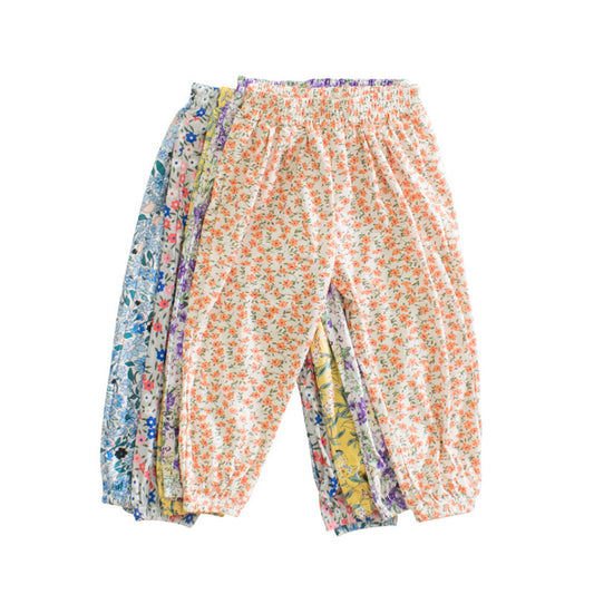 MyKids-USA® Children’s Girls’ Floral Pattern Thin Breathable Pants – Casual Kids Trousers