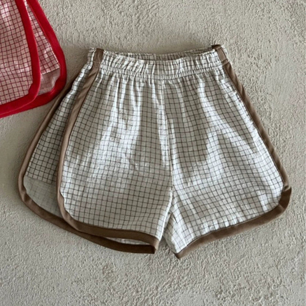 MyKids-USA® Kids Unisex Cotton Casual Style Plaid Pattern Shorts