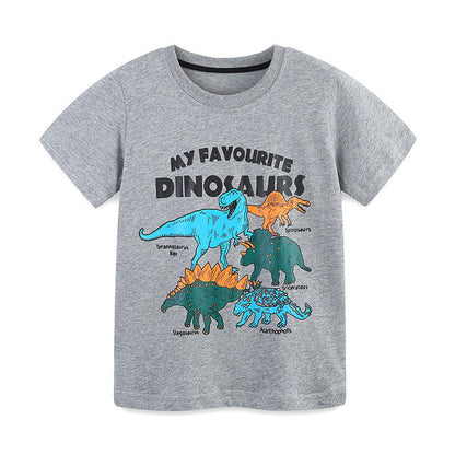 MyKids-USA® Boys’ Dinosaurs Animals Cartoon Pattern T-shirt in European and American Style