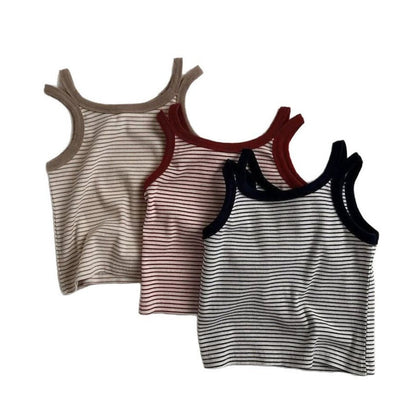 MyKids-USA® Refreshing Sleeveless New Children’s Vest, Unisex Baby Casual Striped Top