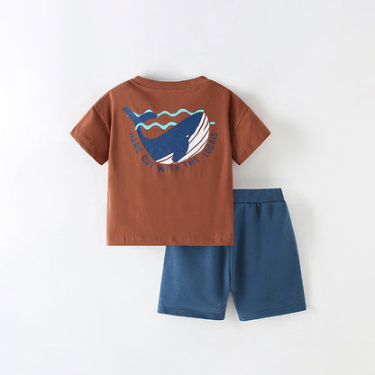 MyKids-USA® Baby Kids Animals Cartoon Pattern T-shirt and Shorts Clothing Set for Boys