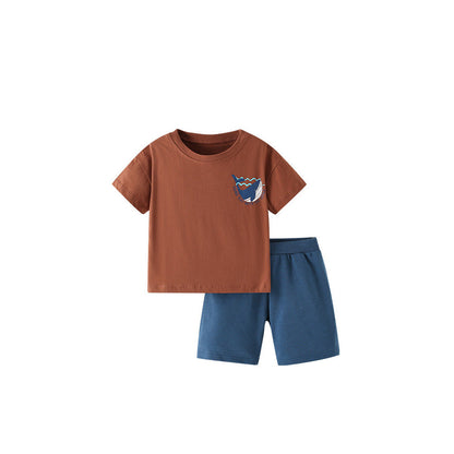 MyKids-USA® Baby Kids Animals Cartoon Pattern T-shirt and Shorts Clothing Set for Boys