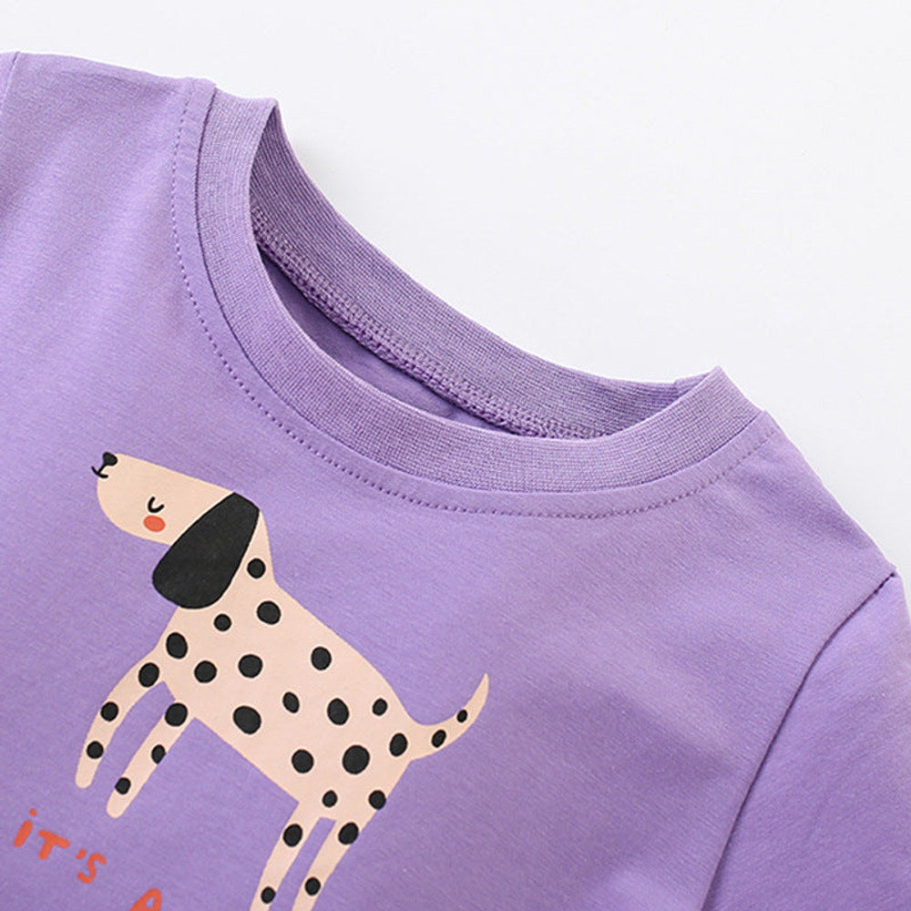 MyKids-USA® Animals Cartoon Pattern Short Sleeves Dress for Stylish Girls