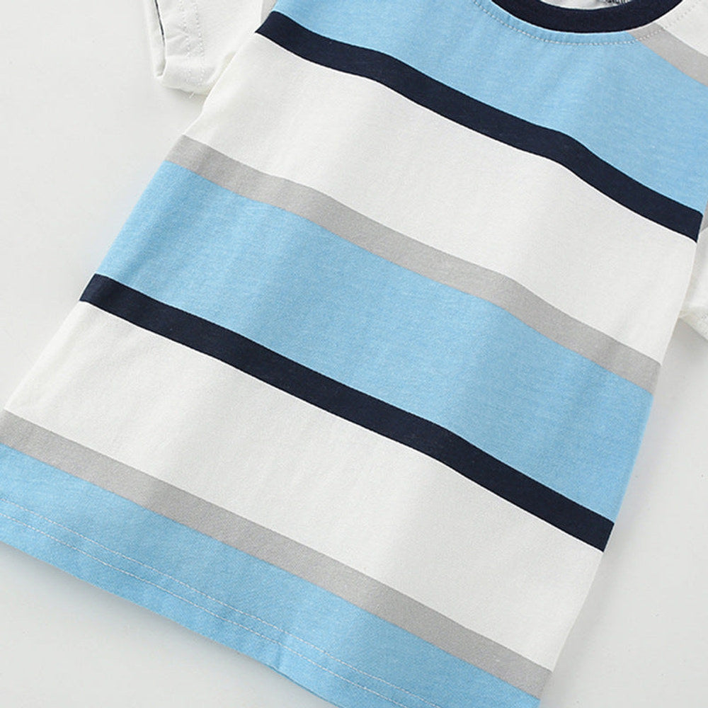 MyKids-USA® Baby Kids Casual Striped Pattern T-shirt and Shorts Clothing Set for Boys