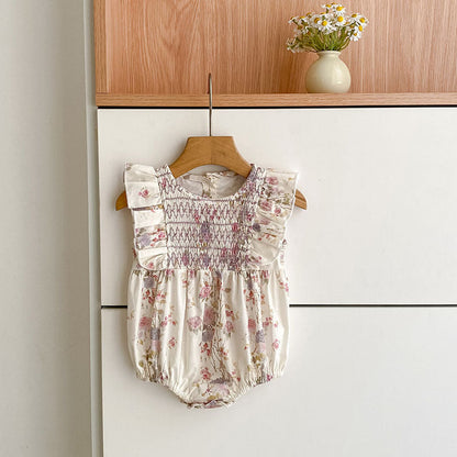 MyKids-USA® Girls Floral Pattern Fly Sleeves bodysuit or Girls’ Dress – Princess Sister Matching